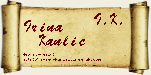Irina Kanlić vizit kartica